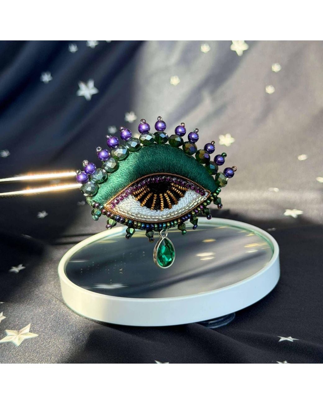 VETKA Green Eye Talisman Brooch- Alchemist's Secret