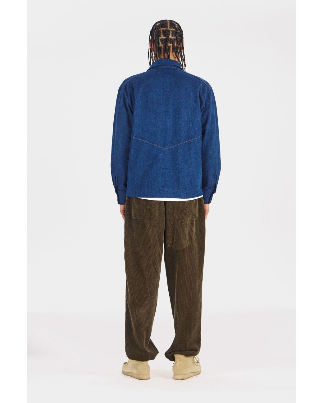 Komodo Green Wayne Organic Cotton Cord Trousers for men