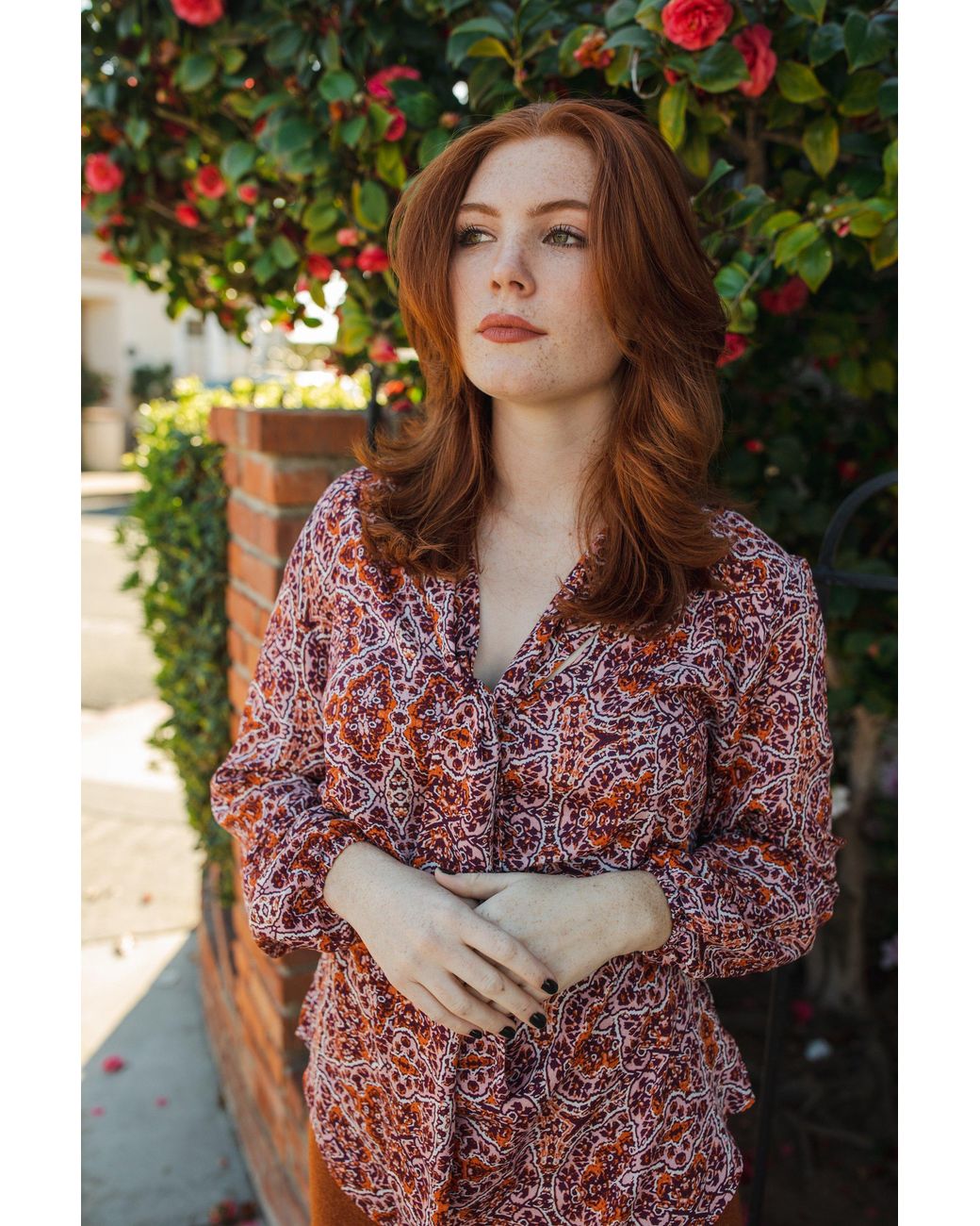 Jennafer Grace Red Willoughby Tie Front Blouse