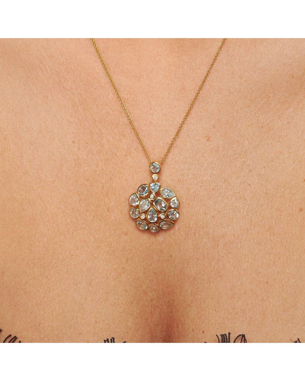 Lulu B London Metallic Topaz Statement Pendant Necklace
