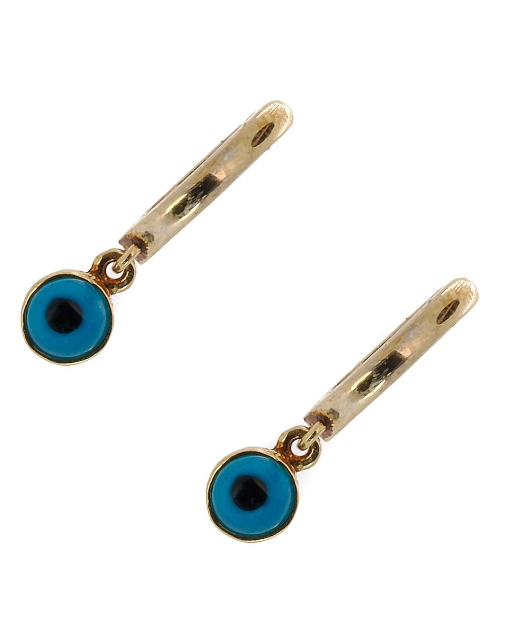 Ebru Jewelry Blue Huggie Hoop Earring
