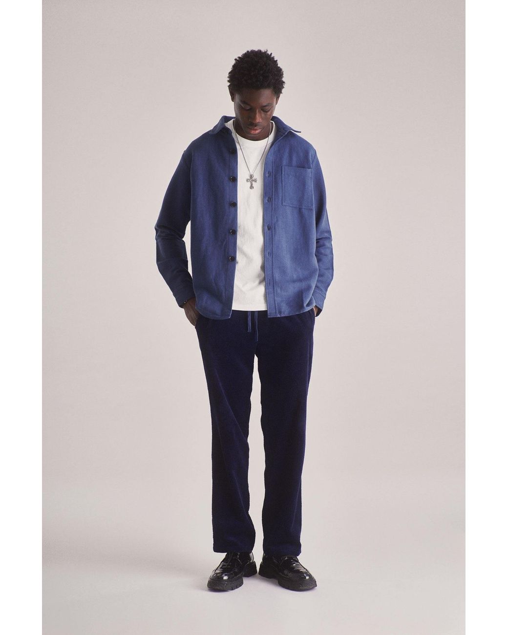 Komodo Blue Railway Handwoven Cotton Hemp Blend for men