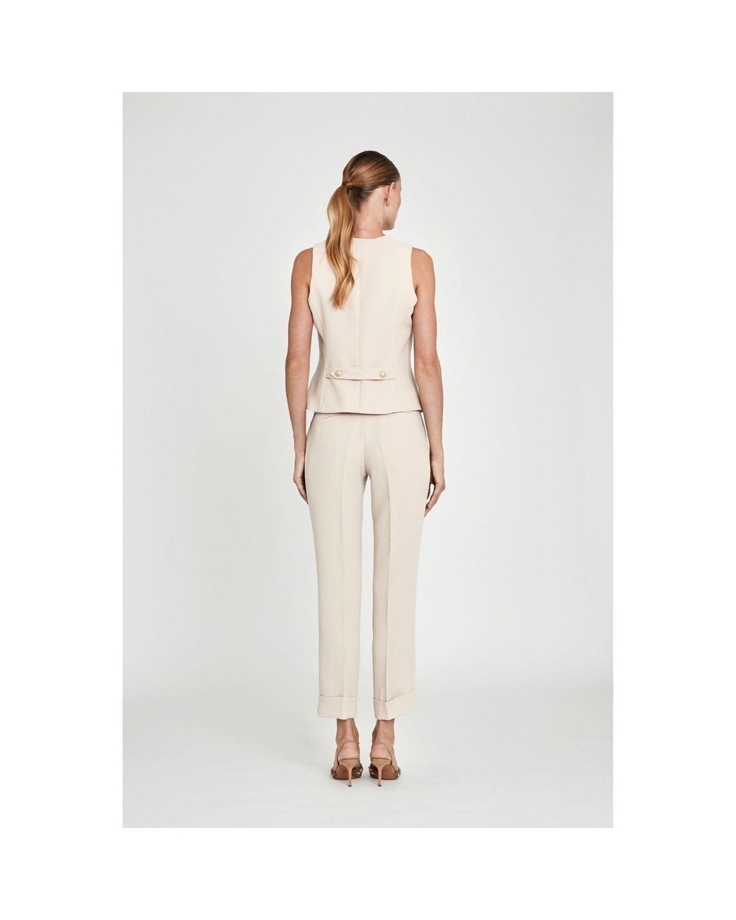 The Extreme Collection Brown Neutrals Tailored Vest Atelier