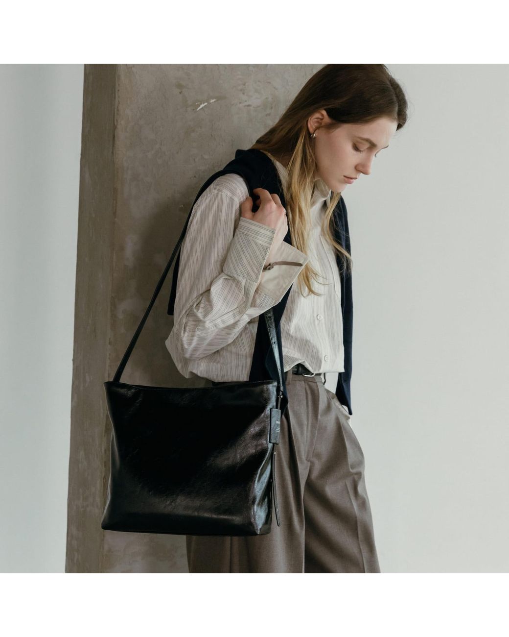 MARHEN.J Black Nia Vegan Leather Shoulder Bag