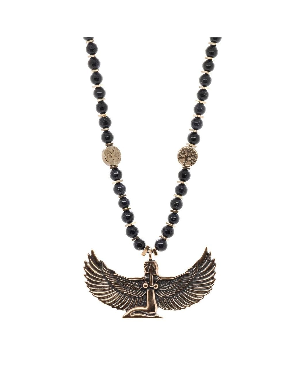 Ebru Jewelry Metallic Egyptian Goddess Isis Necklace