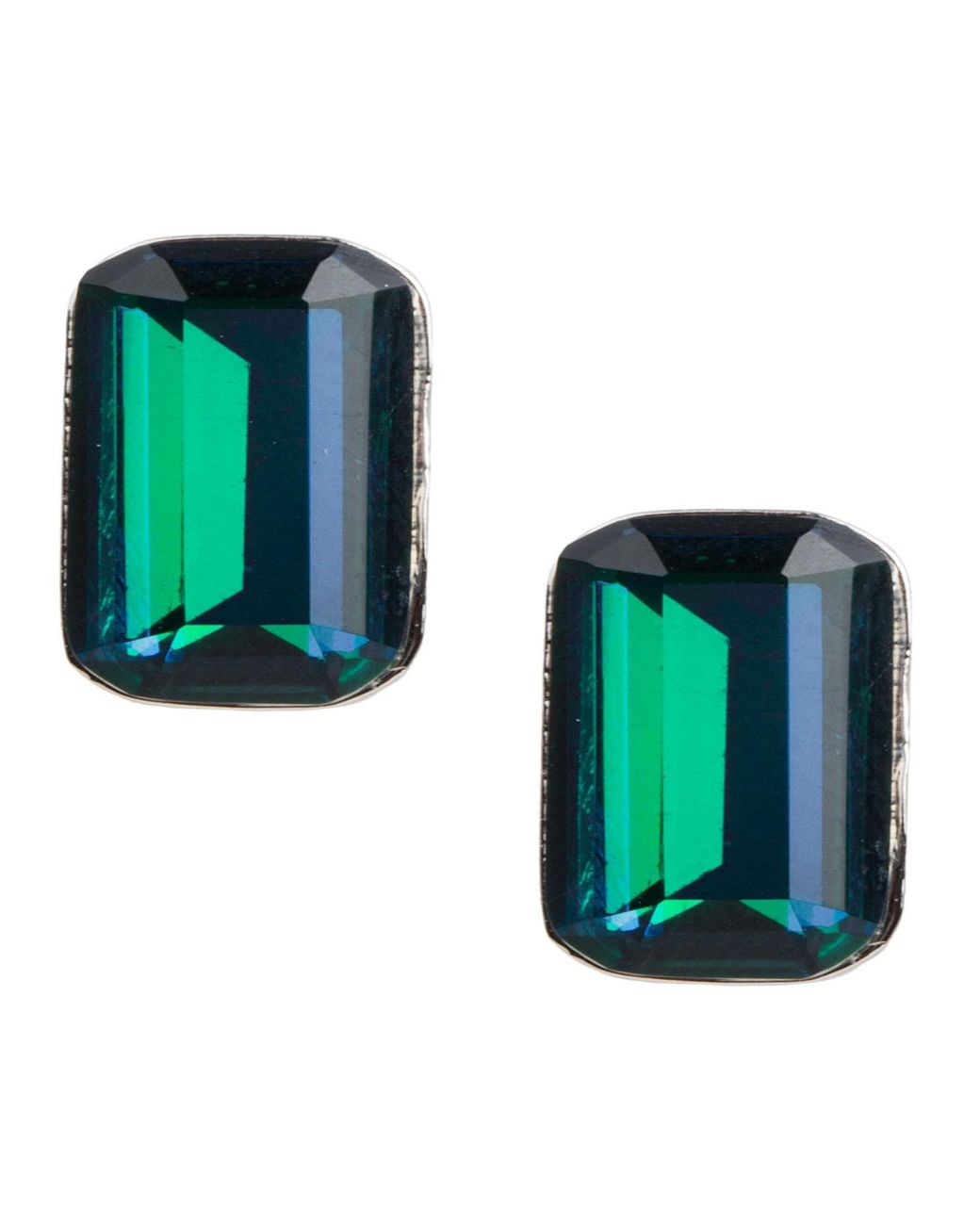 Saachi Green Prism Baguette Mini Stud Earring