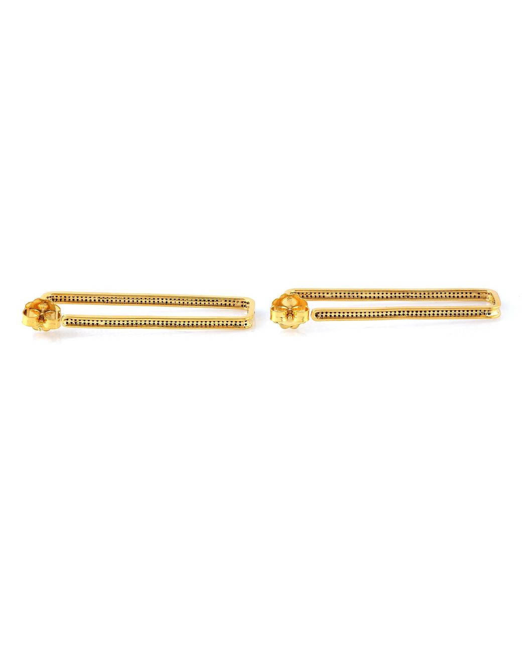 Artisan Metallic Diamond Bar Hoop Earrings