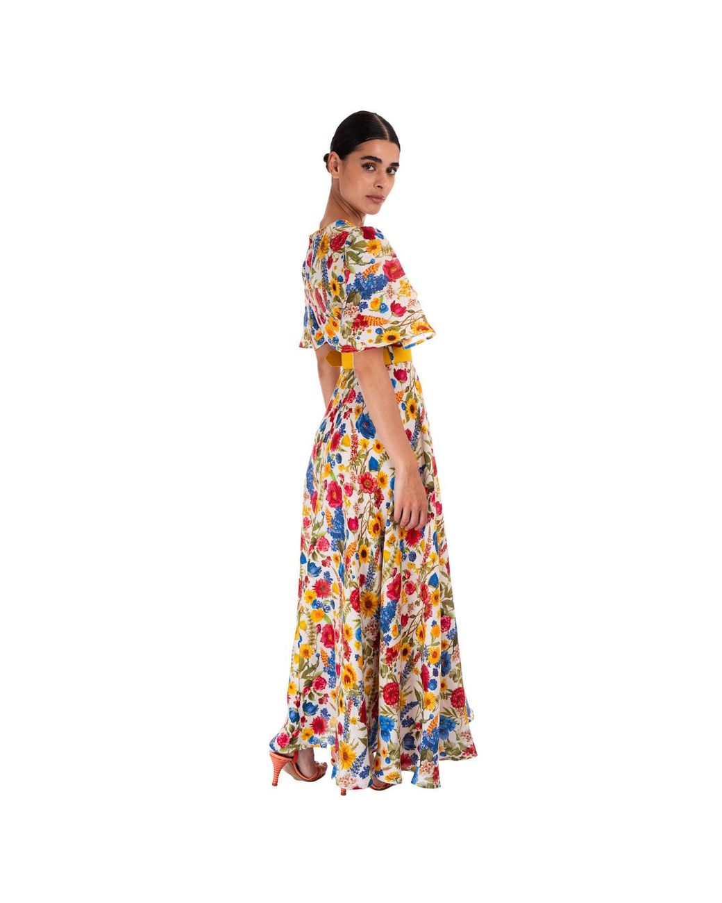 Sofia Tsereteli Orange Blossom Garden Linen Dress