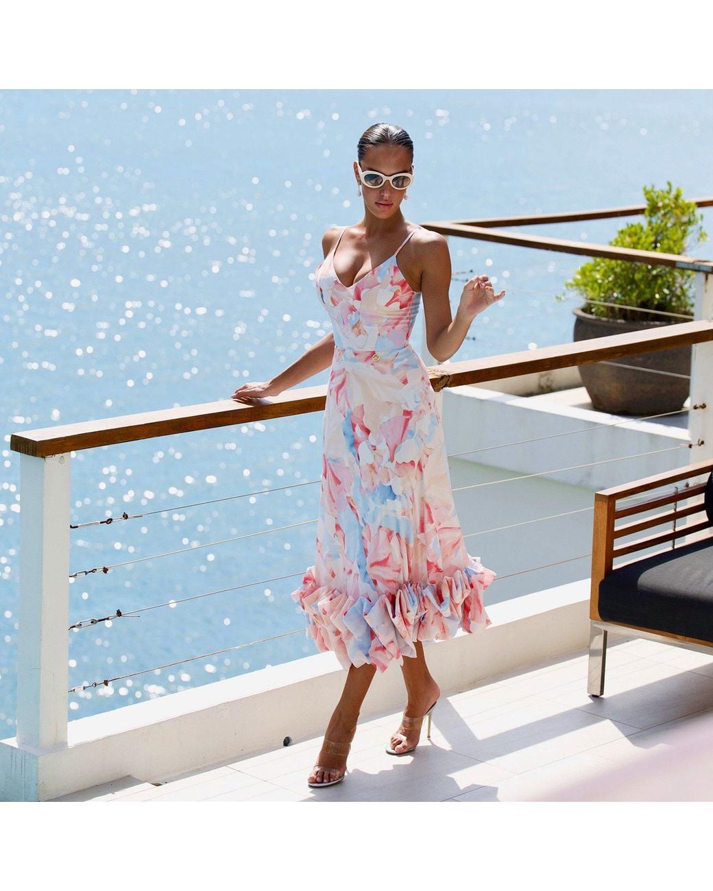 Ak Royalty Resortwear Pink Florence Dress Pastel Flowers