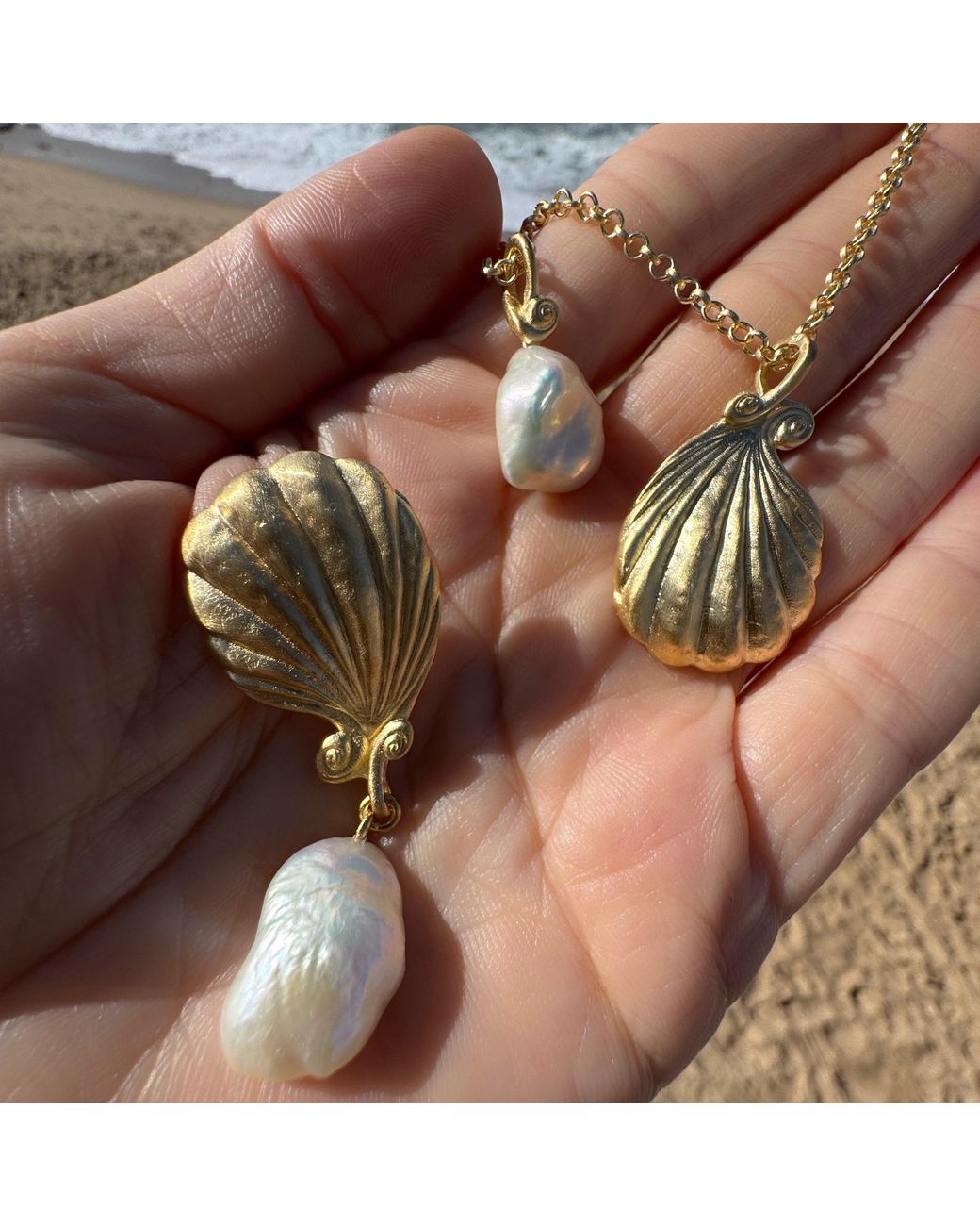 With Love Darling Metallic Paloma Pearl Necklace