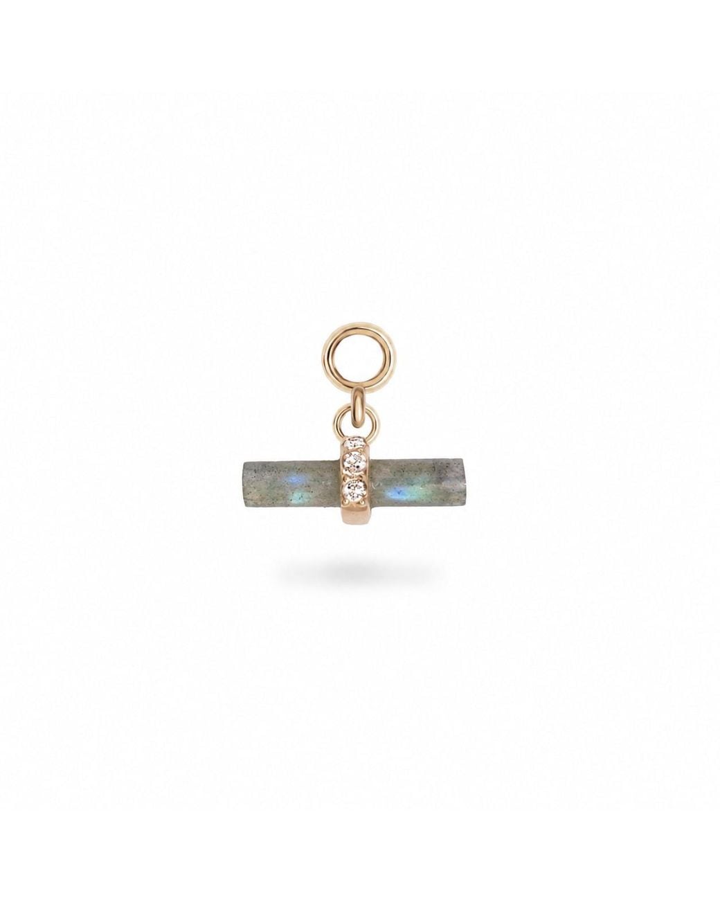 Zohreh Metallic Labradorite T-Bar Earring Charm 9K