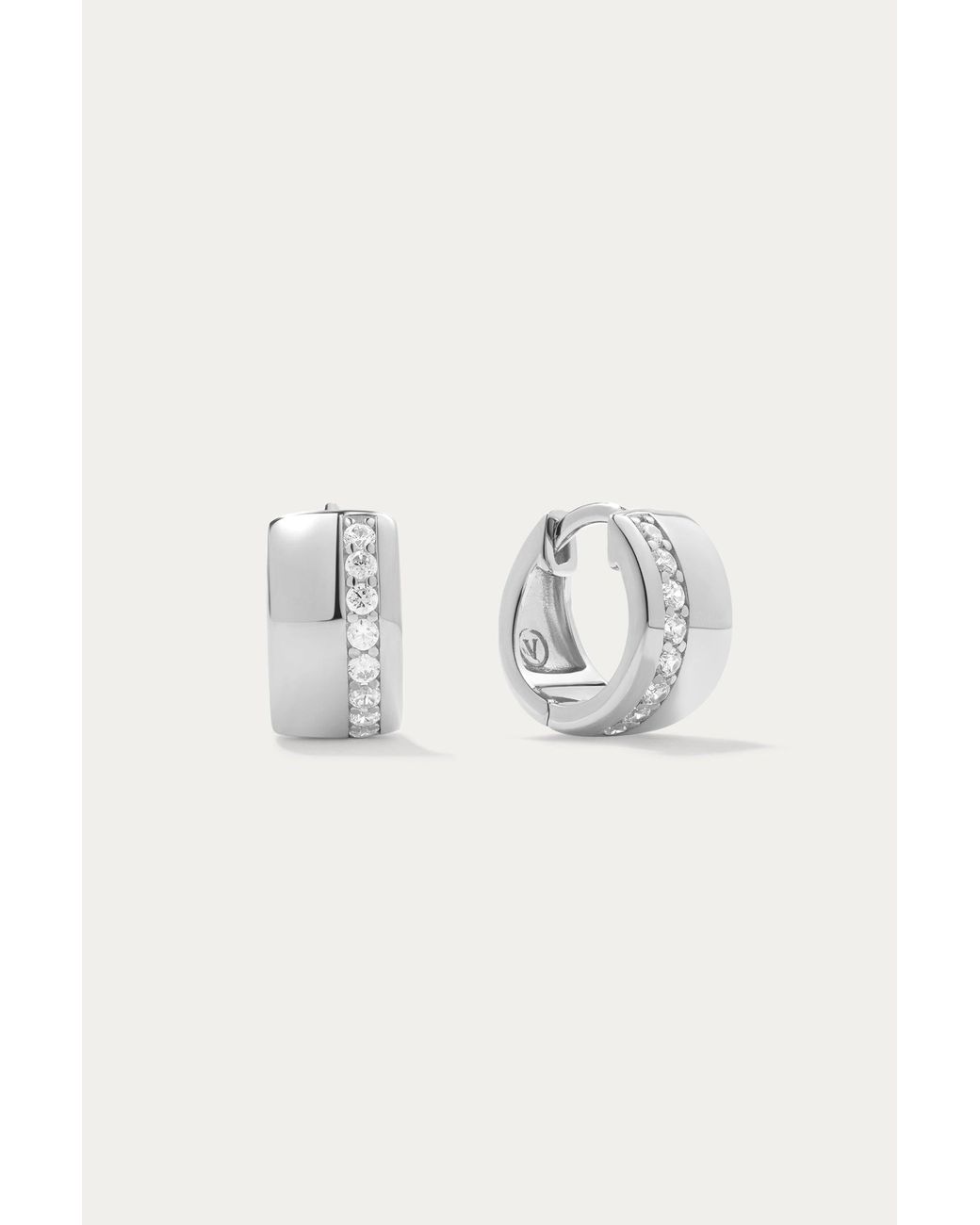Vanhi Metallic Juni Pavé Chunky Huggie Earrings