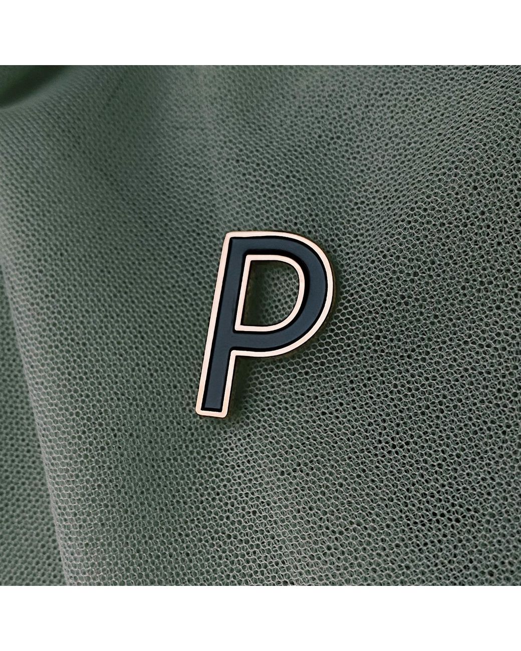 Make Heads Turn Black Enamel Letter P Pin