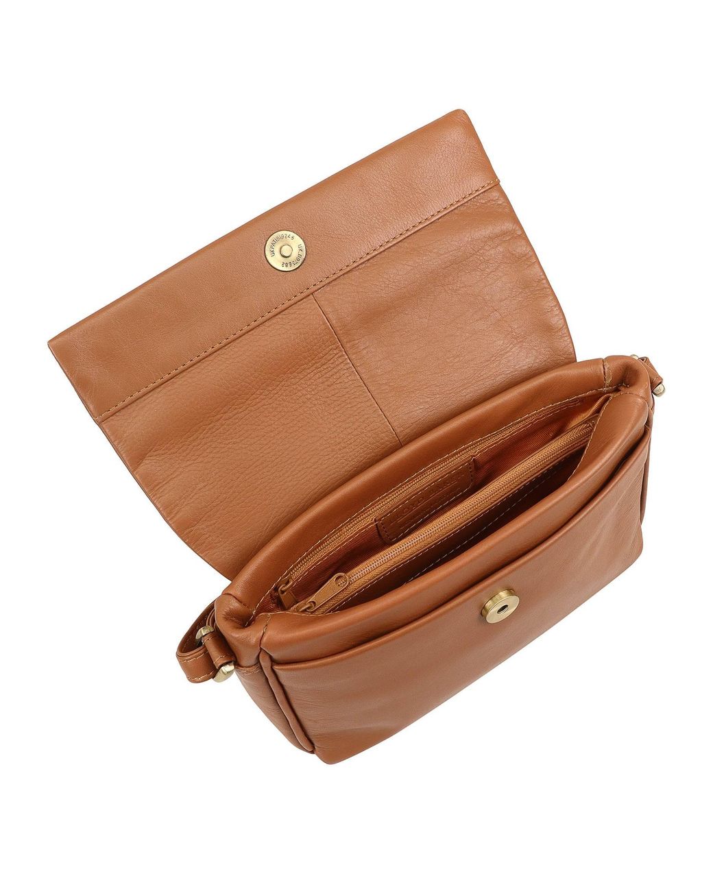 Lloyd Baker Brown Gulmarg Leather Flap-Over Crossbody Bag