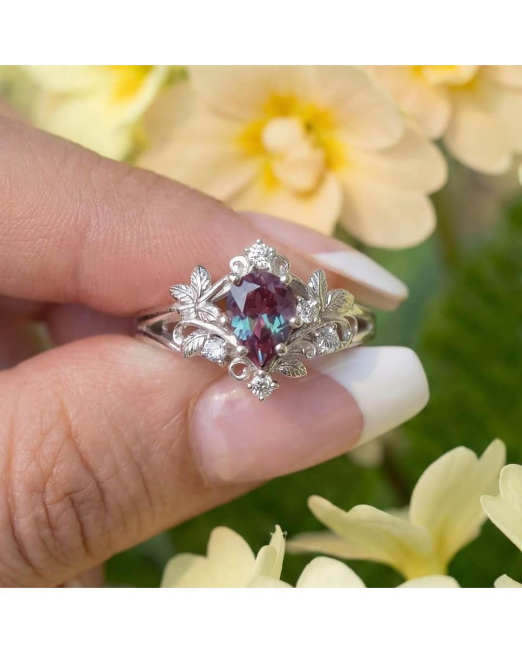 Azura Jewelry New York Metallic Elowen Dew Alexandrite Ring