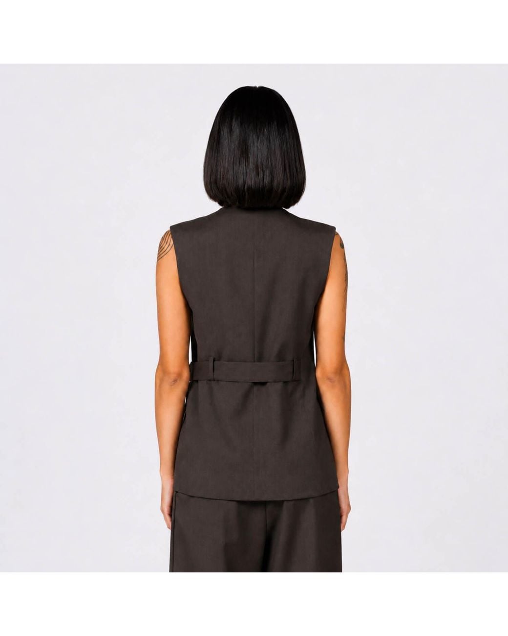 Elamins Brown Wrap Vest Shirt