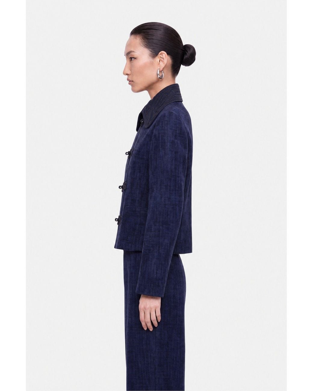 Nocturne Blue Wide Leg Chenille Trousers