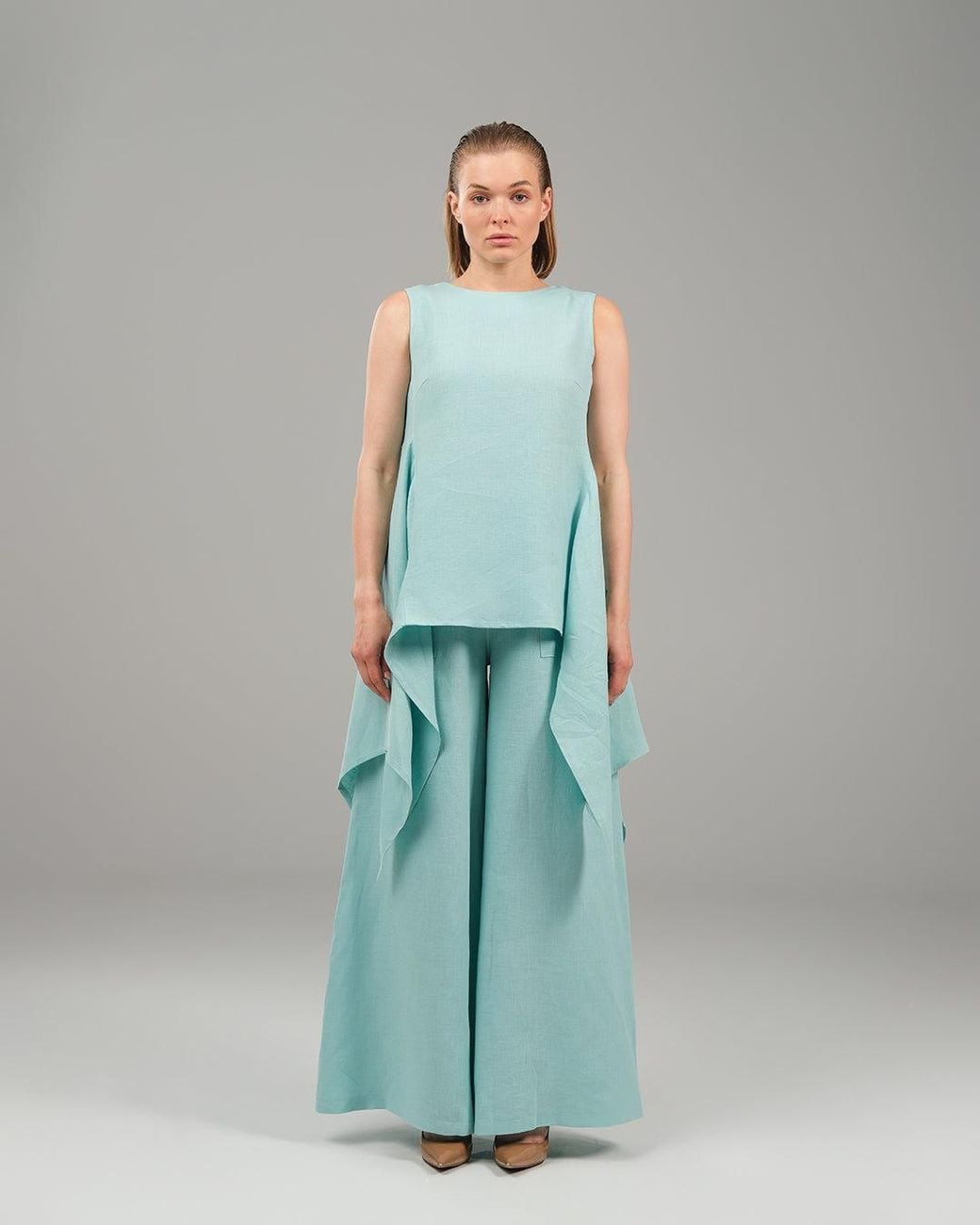 Lumina Eligma Blue The Breeze Ensemble Blouse- Sky