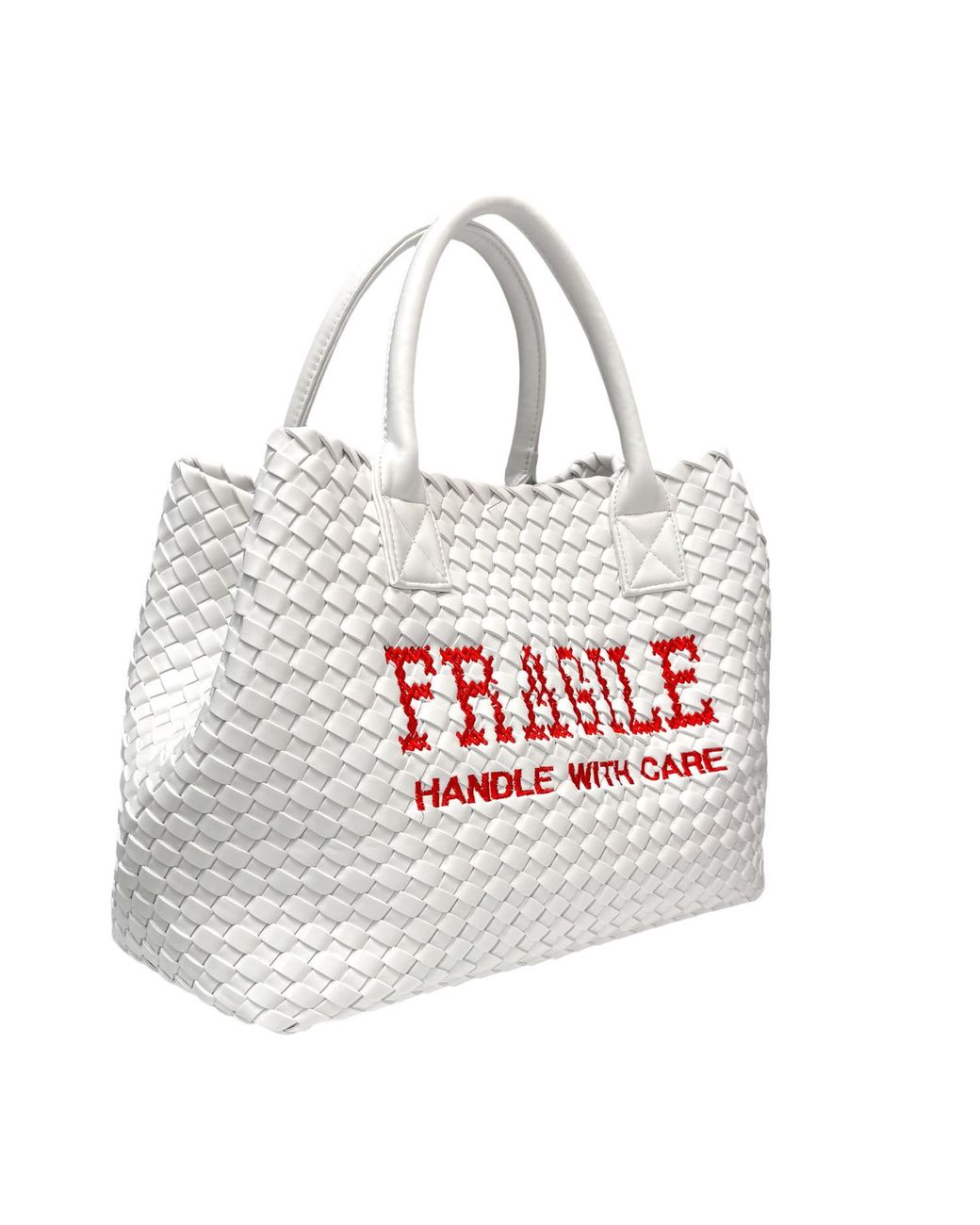 Lilly Loves White Fragile Handle With Care Handbag