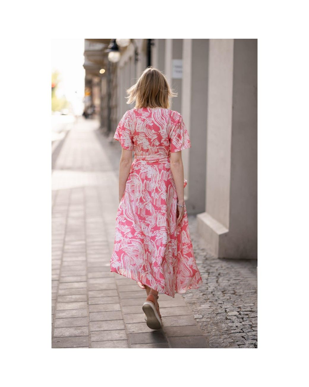 Oh!Zuza Pink Neutrals Echo Viscose Wrap Dress With Pockets