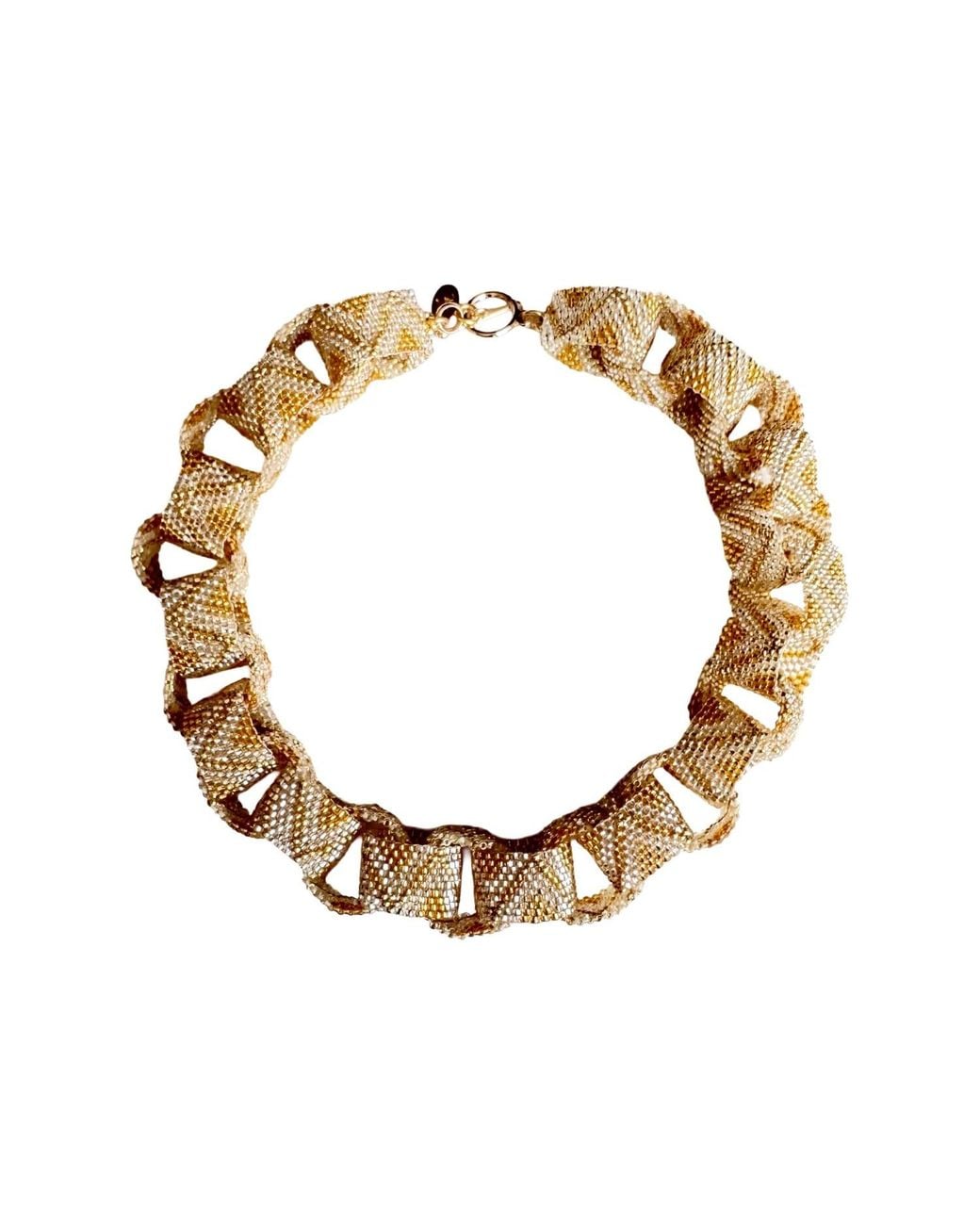 Iliana Arrazola Metallic Bold Chunky Link Necklace, And, Glass Beads, Beaded Jewelry