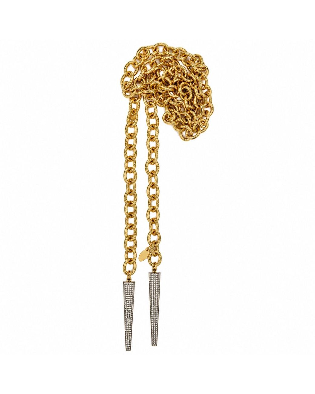 Persia Dona Jewelry Metallic Double Spikes Wrap Necklace