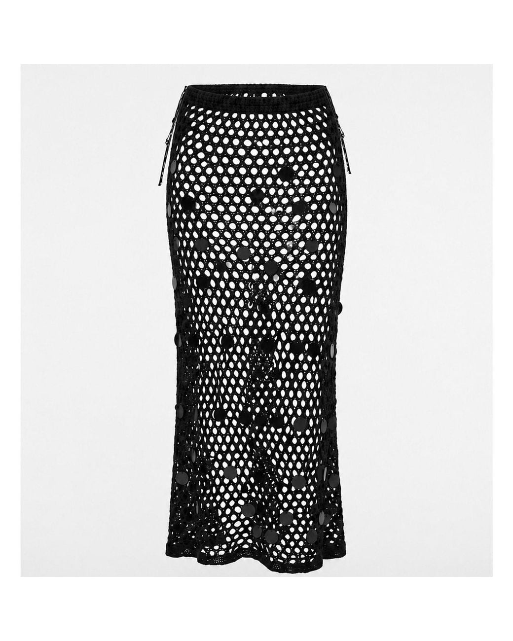 Women & Women Black Sequin-Embellished Knit Skirt