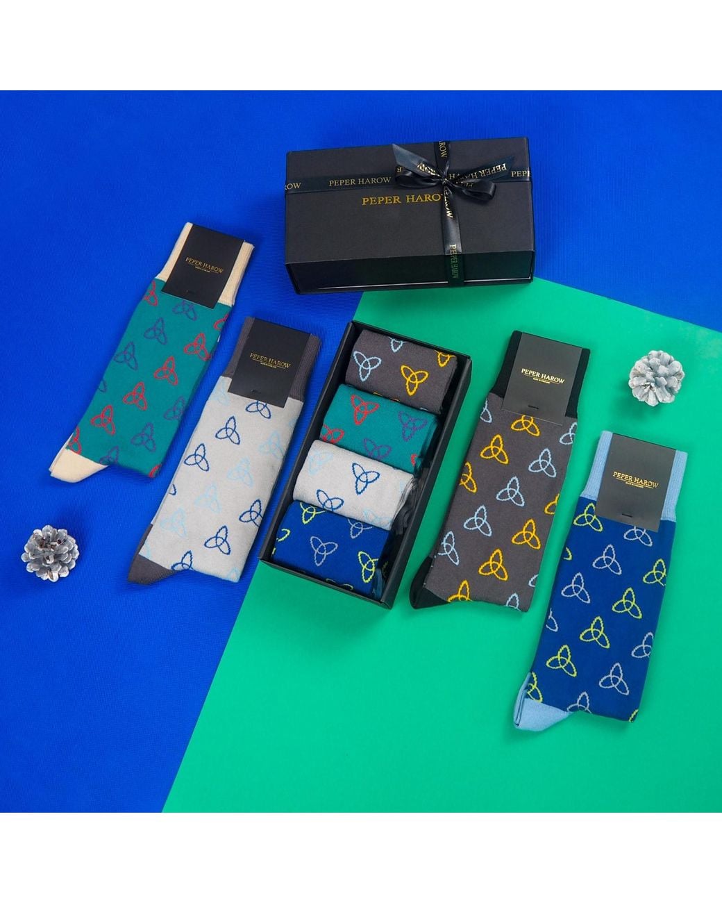 Peper Harow - Made in England Blue Tri Gift Box for men