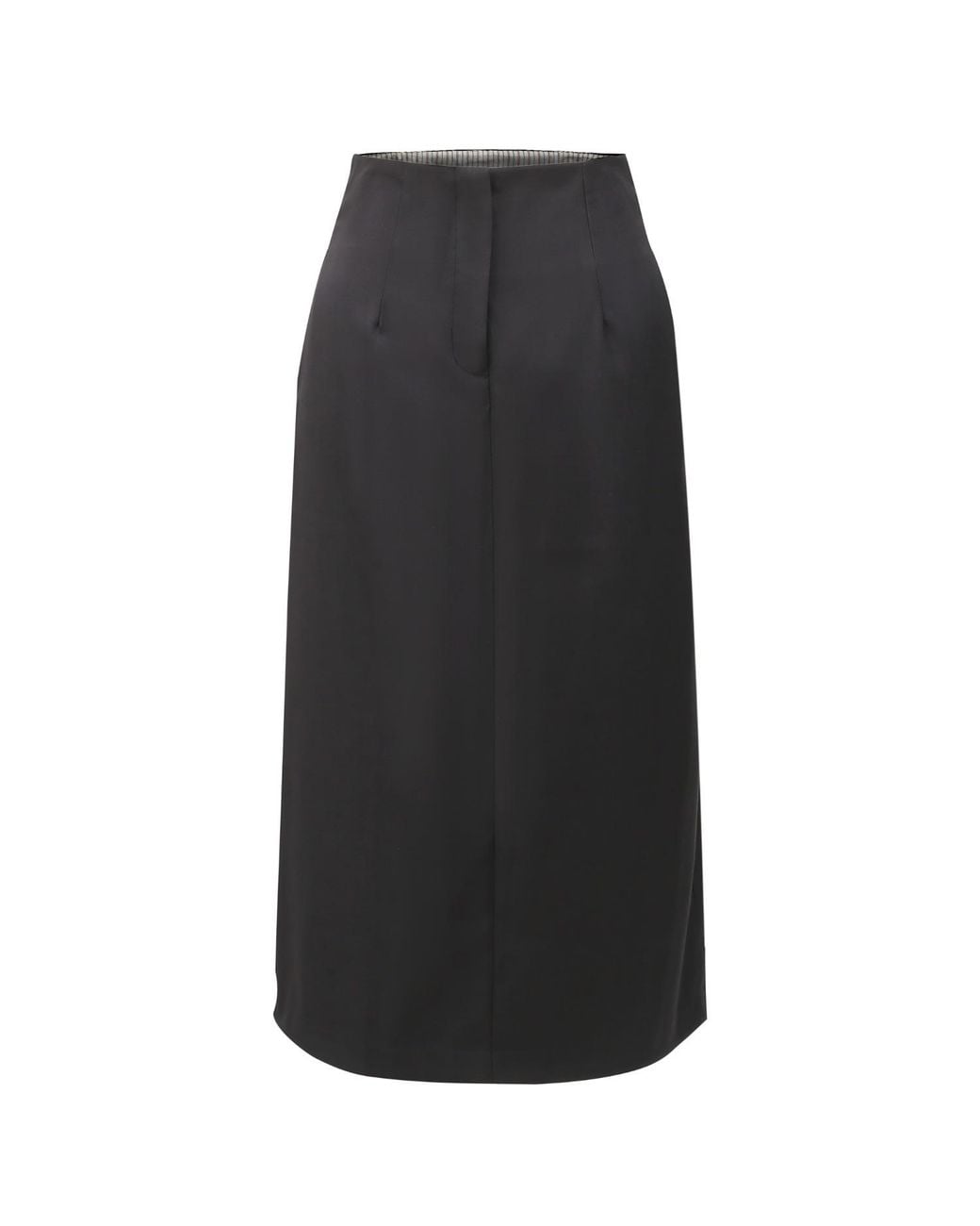 Smart and Joy Black Trapeze Skirt With Open Back Panel