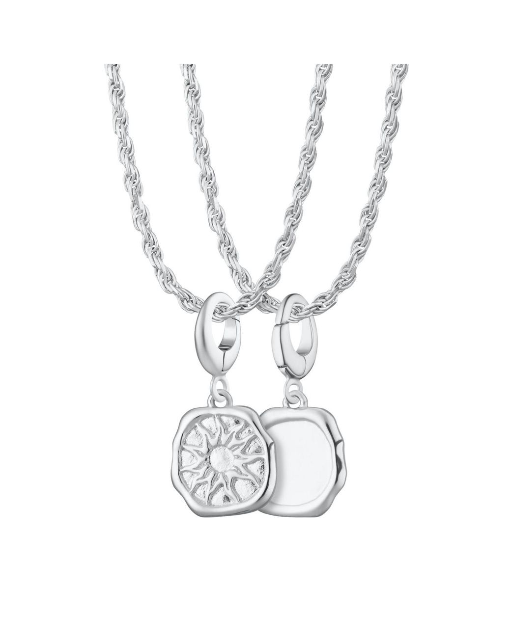 Lily Charmed Metallic Sterling Manifest Energy Charm Necklace With Twisted Rope Chain