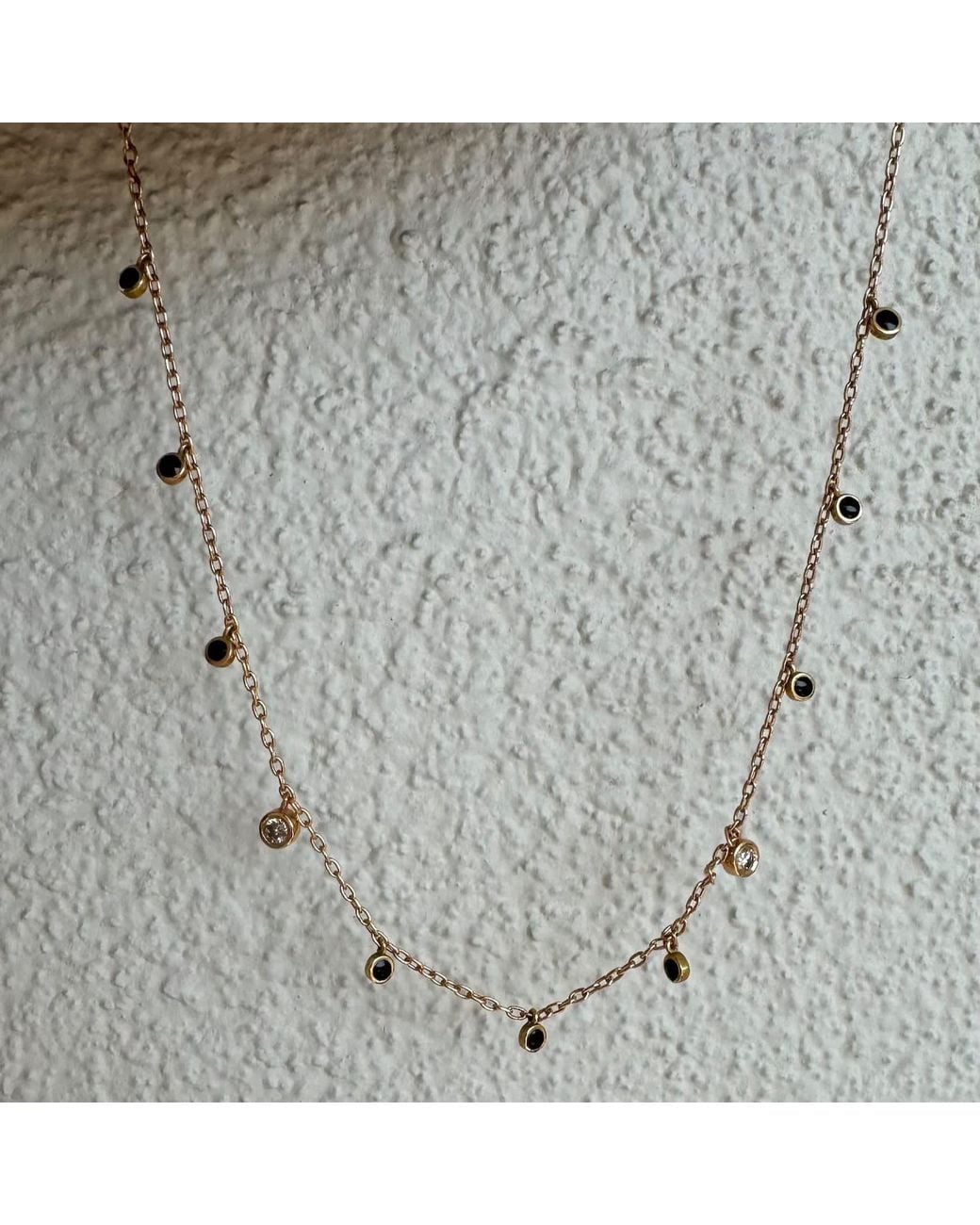 Ecce | Artisan Diamonds Metallic Solid Enamel Diamond Chain Necklace