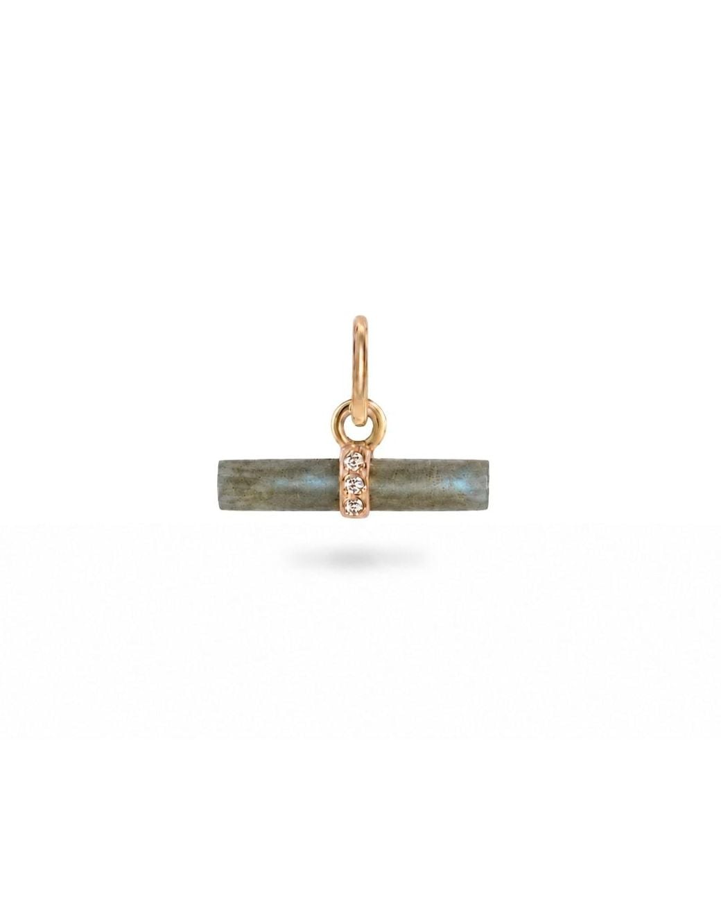 Zohreh Metallic Labradorite T-Bar Pendant 9K