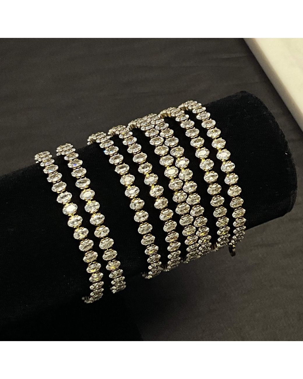 Mickey's Girl Metallic Evani Oval Tennis Waterproof Bracelet