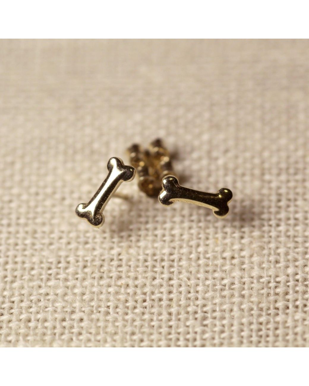 VicStoneNYC Fine Jewelry Yellow 14K Dog Bone Solid Stud Earrings