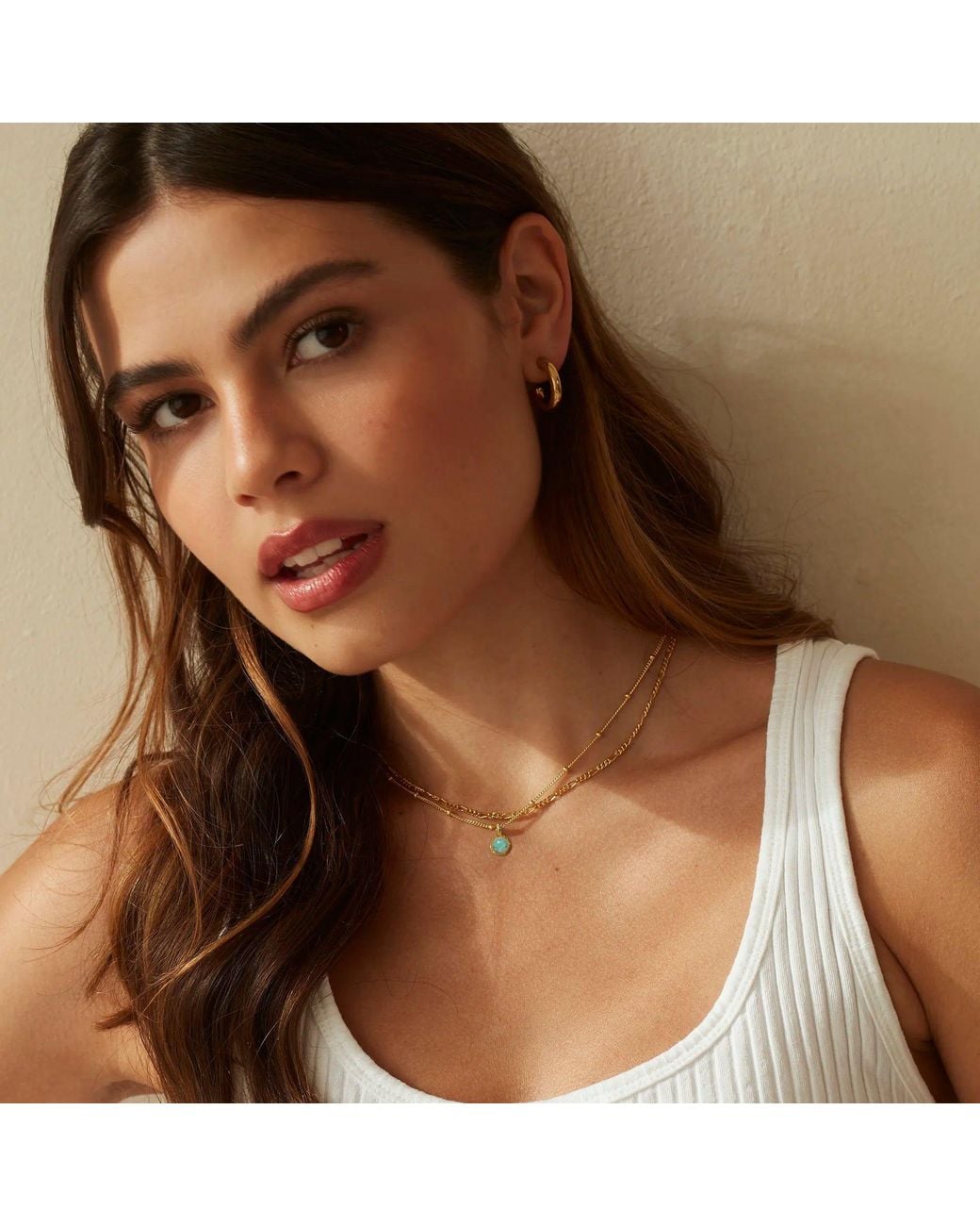 Muru Metallic Tiny Amazonite Necklace Layering Set