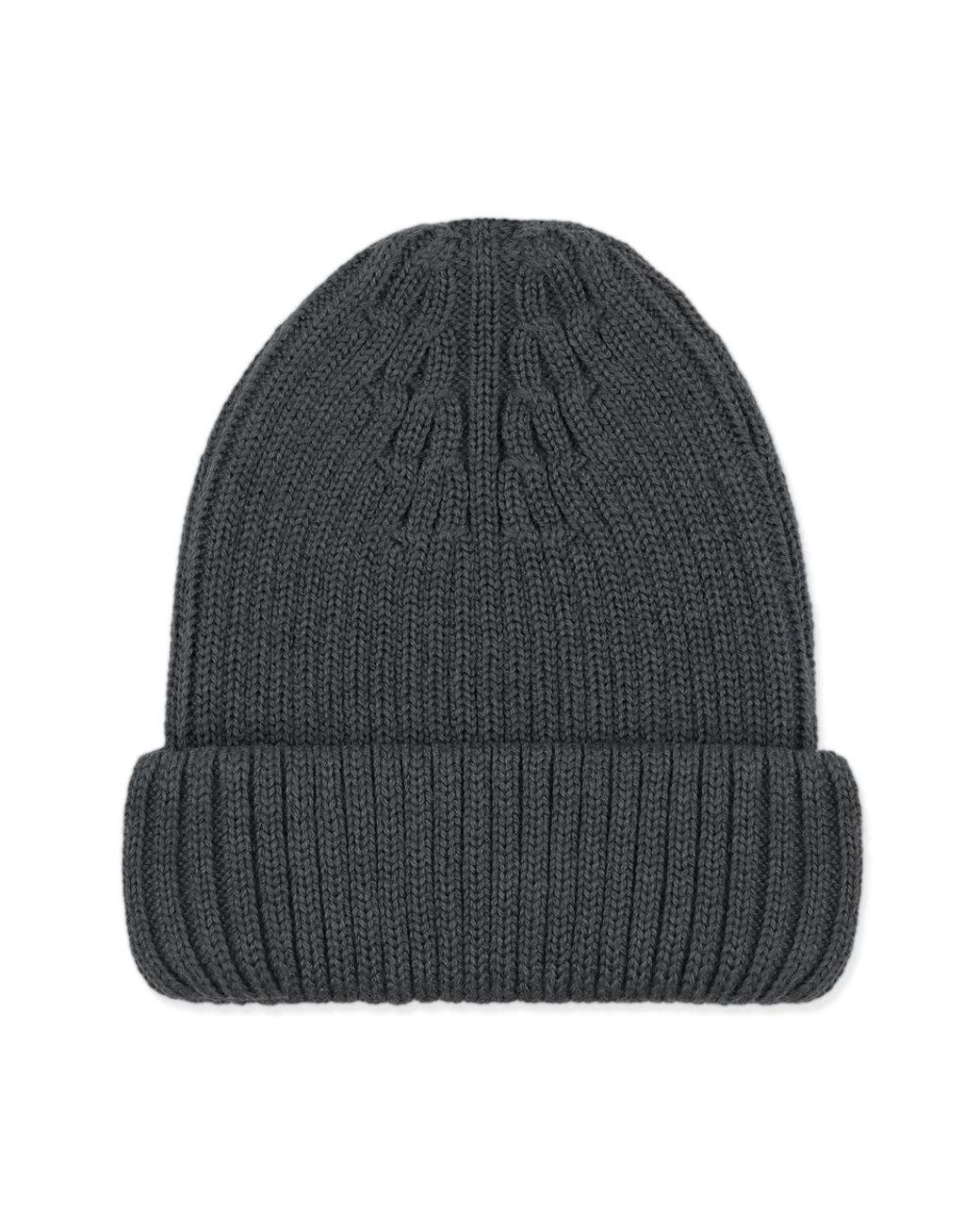 Paul James Knitwear Gray Heavyweight Ribbed Extra Fine Merino Beanie