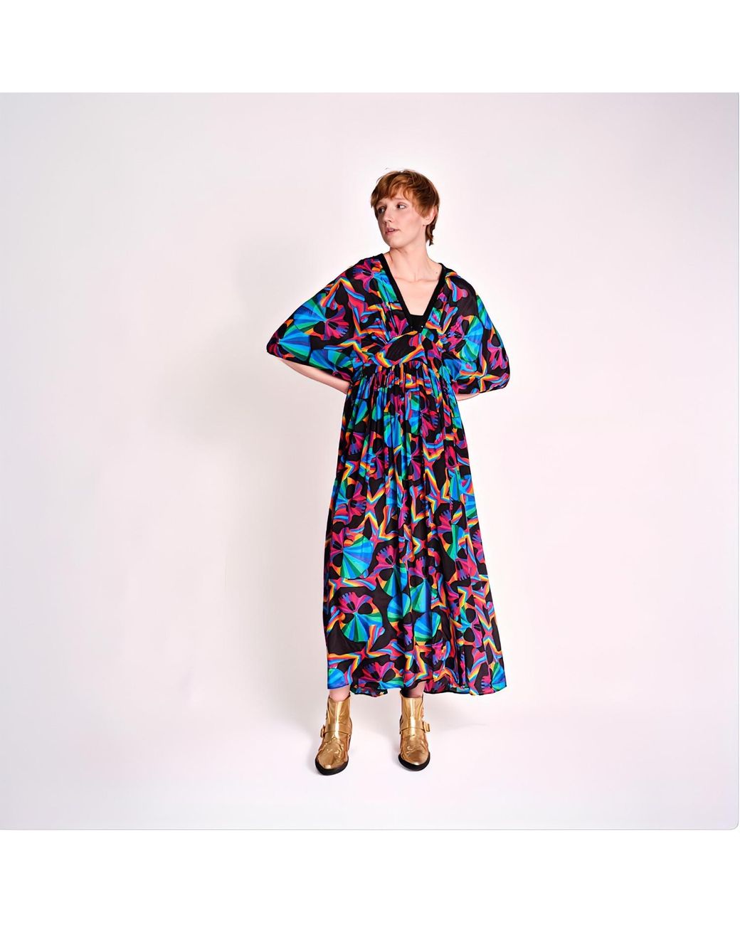 Any Old Iron Blue Skull Kaftan Dress