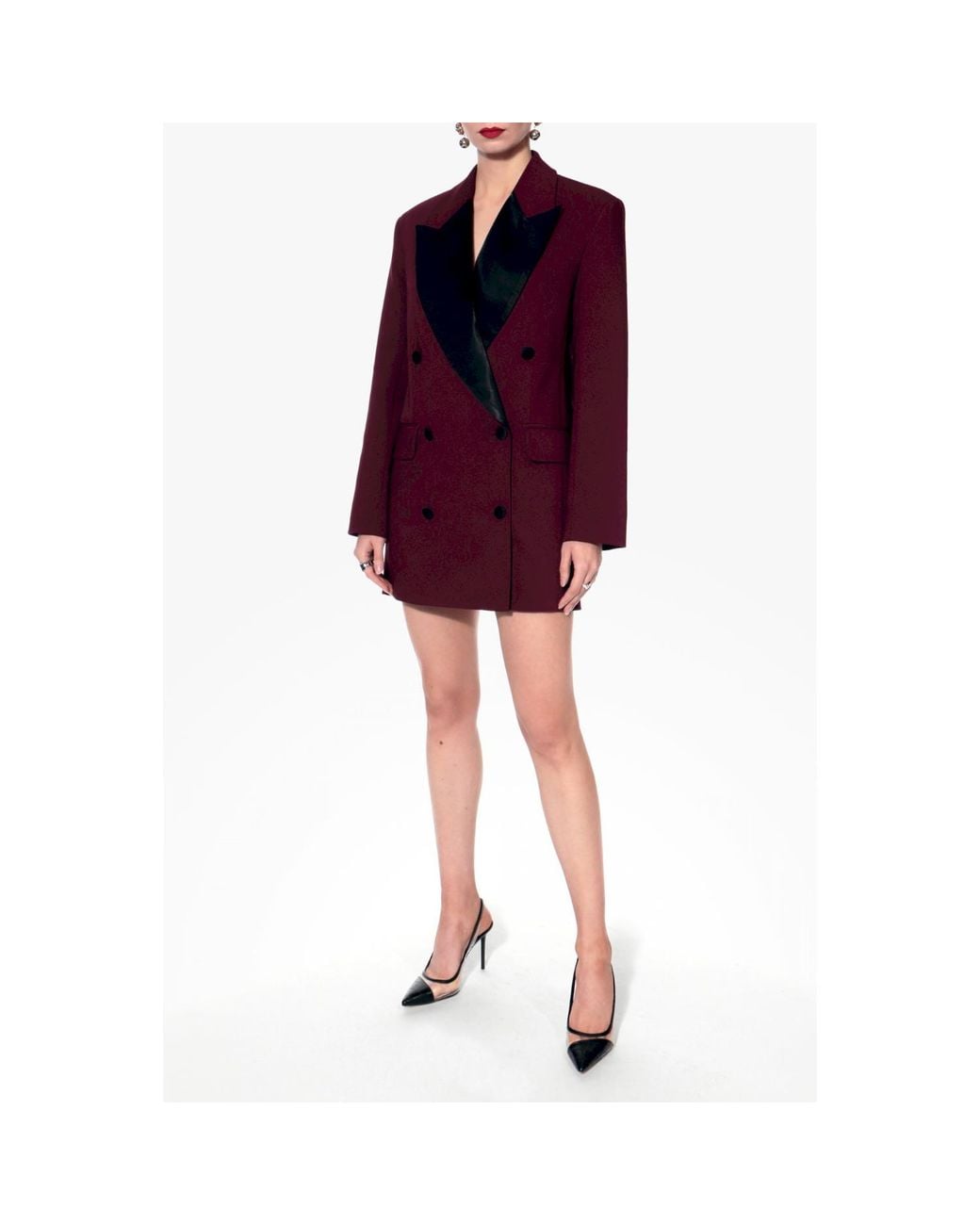AGGI by HALEWSKI Red Morgana Burgundy And Blazer Dress