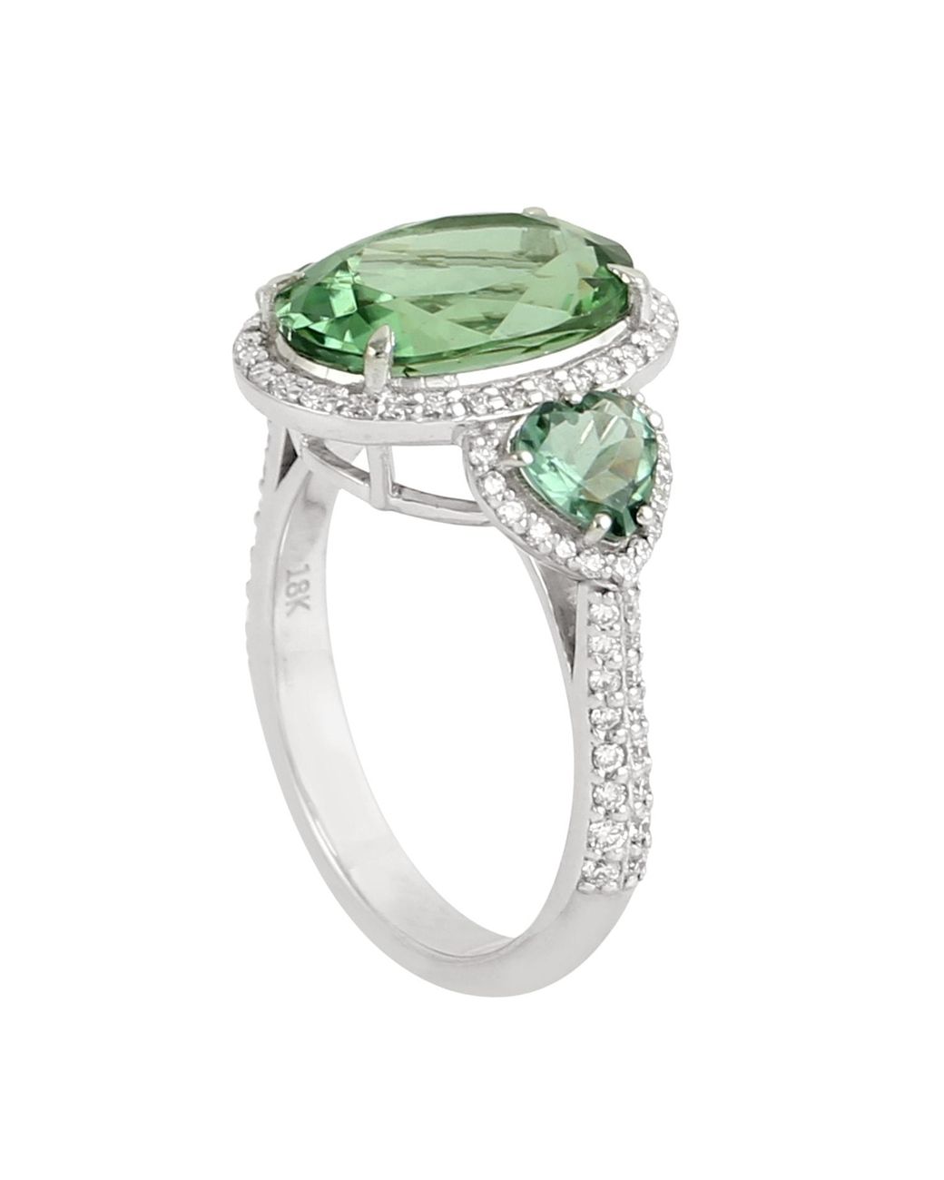 Artisan Green Tourmaline And Diamond Ring