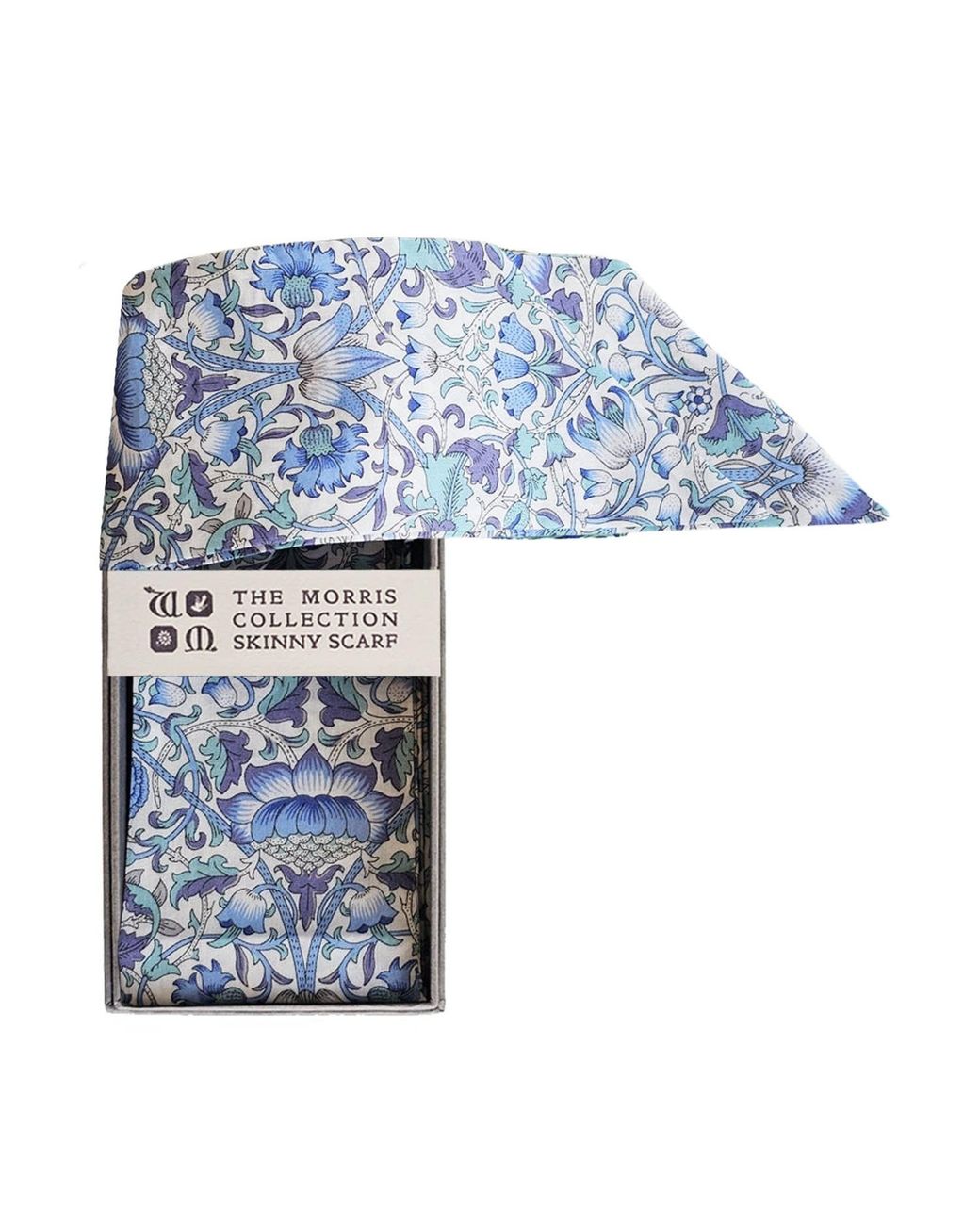 Lime Tree Design Blue Skinny Scarf Lodden Morris Collection