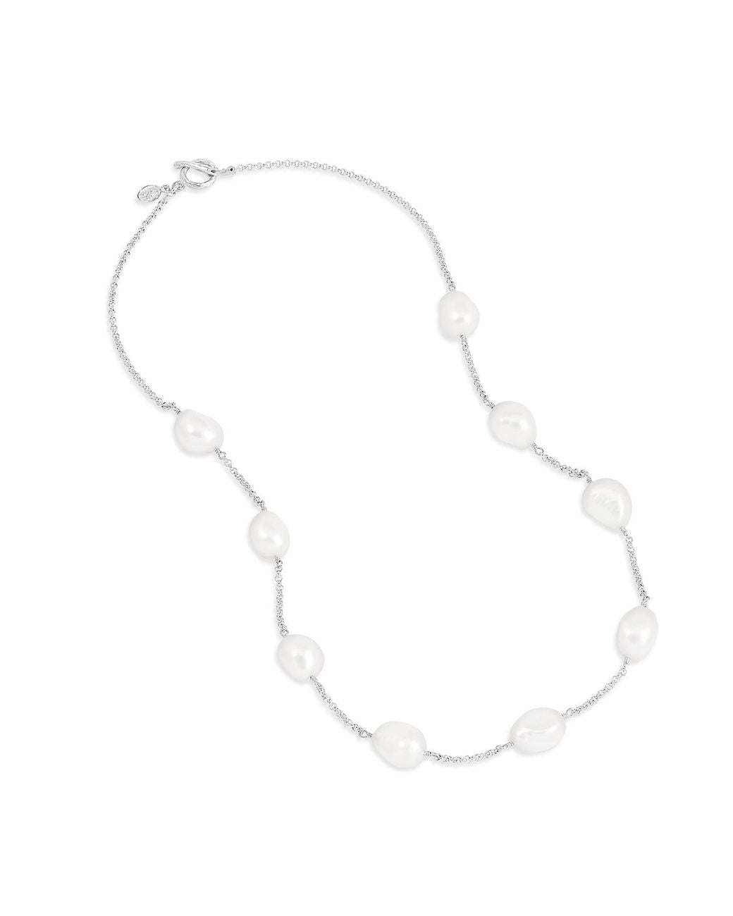 Dower & Hall White Baroque Luna Pearl Chain Necklace