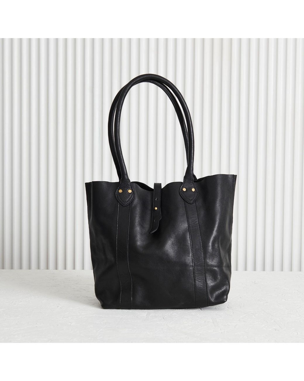 VIDA VIDA Black Soft Luxury Leather Tote Bag