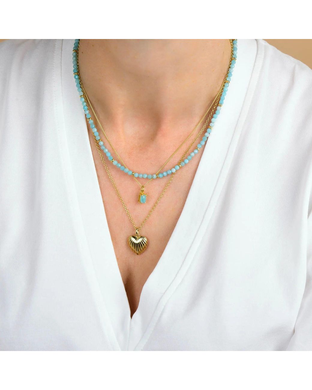 Nellou Jewellery Metallic Amazonite Octavia Necklace