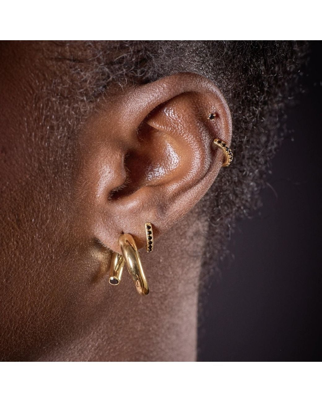 Scream Pretty Metallic Sparkle Single Split Hoop Earring With Stone