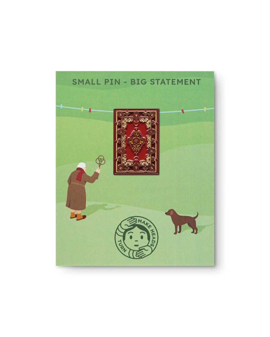 Make Heads Turn Red Enamel Pin Rug
