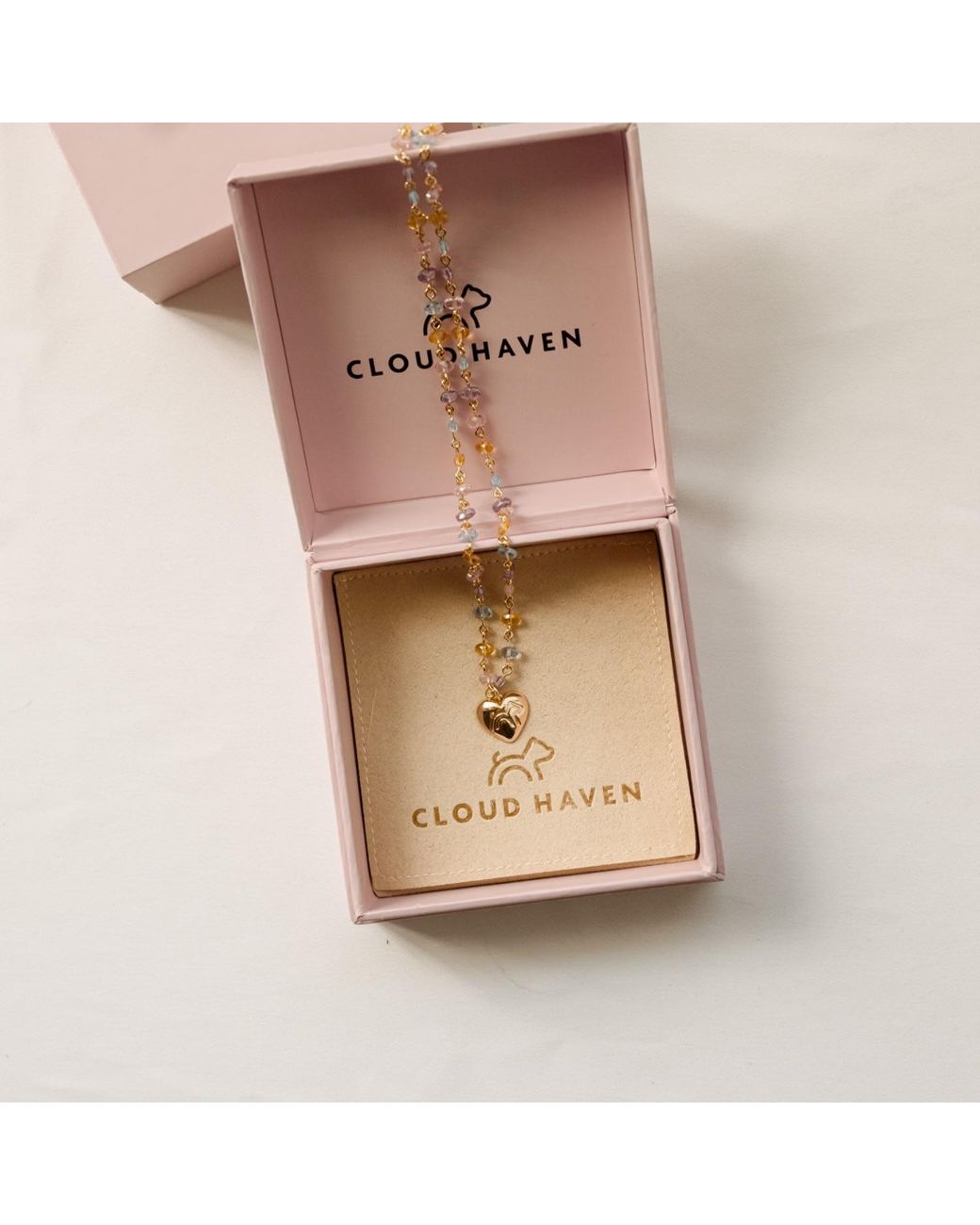 Cloud Haven Metallic Engraved Heart Pendant Necklace