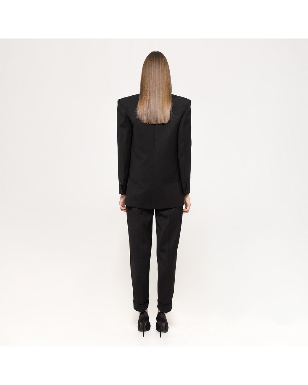 Nissa Black Tailored Wool Pants