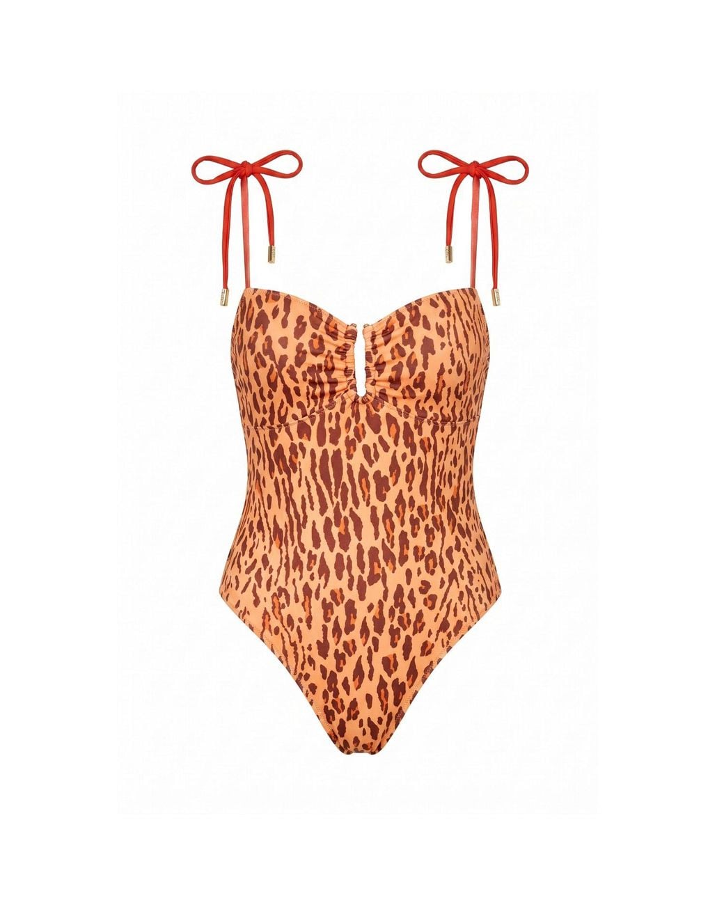 Jessie Zhao New York Red Scarlet Safari Reversible One Piece Swimsuit