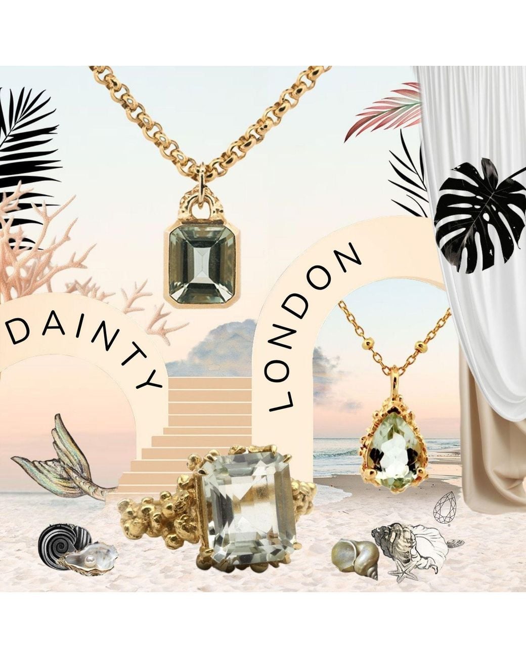 Dainty London Metallic Baroque Pearl Earrings