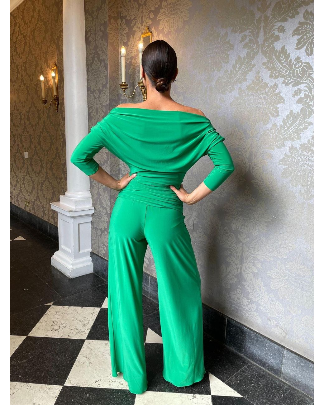 Atom Label Green Carbon Jumpsuit With Sleeve